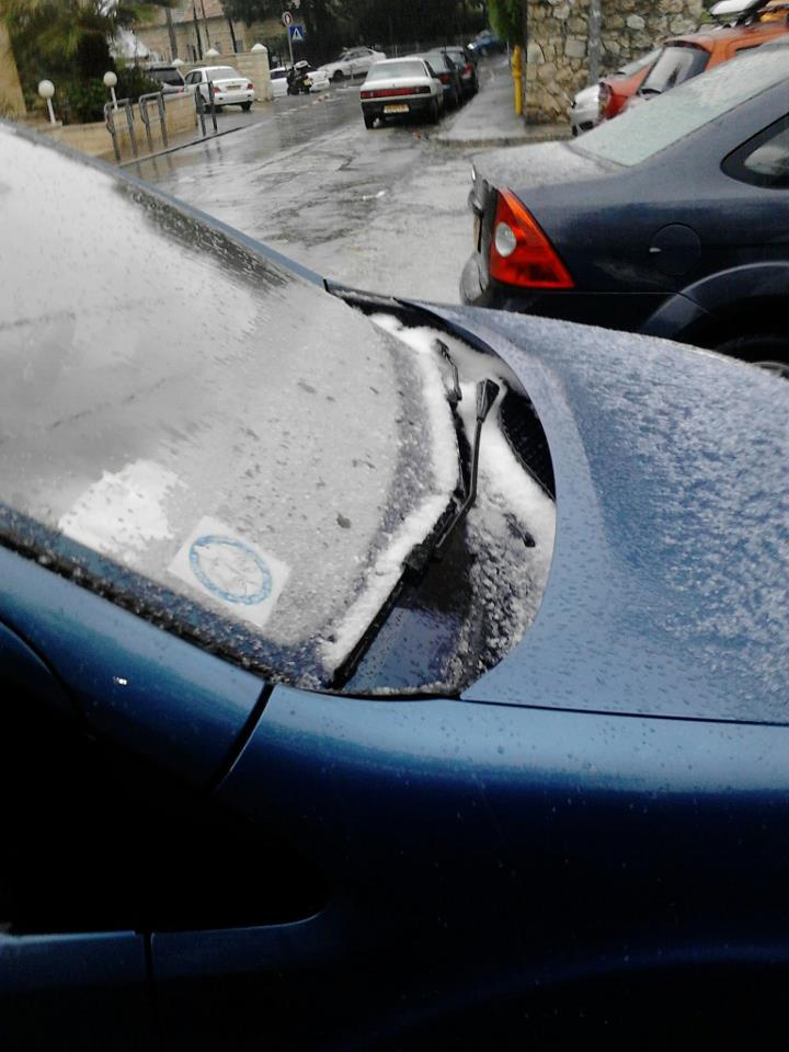 az első idei hópelyhek Jeruzsálemben...